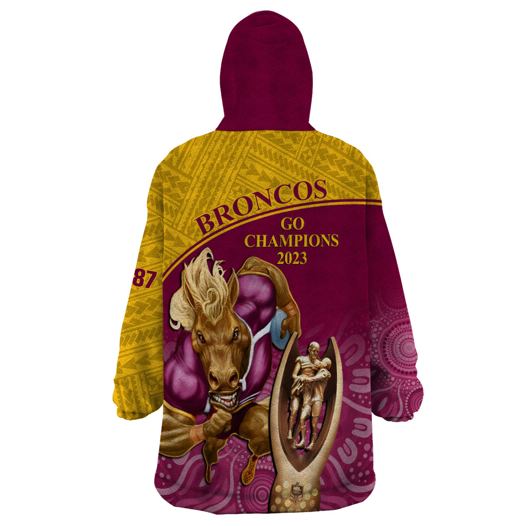 brisbane-broncos-rugby-wearable-blanket-hoodie-go-champions-2023-mascot-with-polynesian-indigenous-art