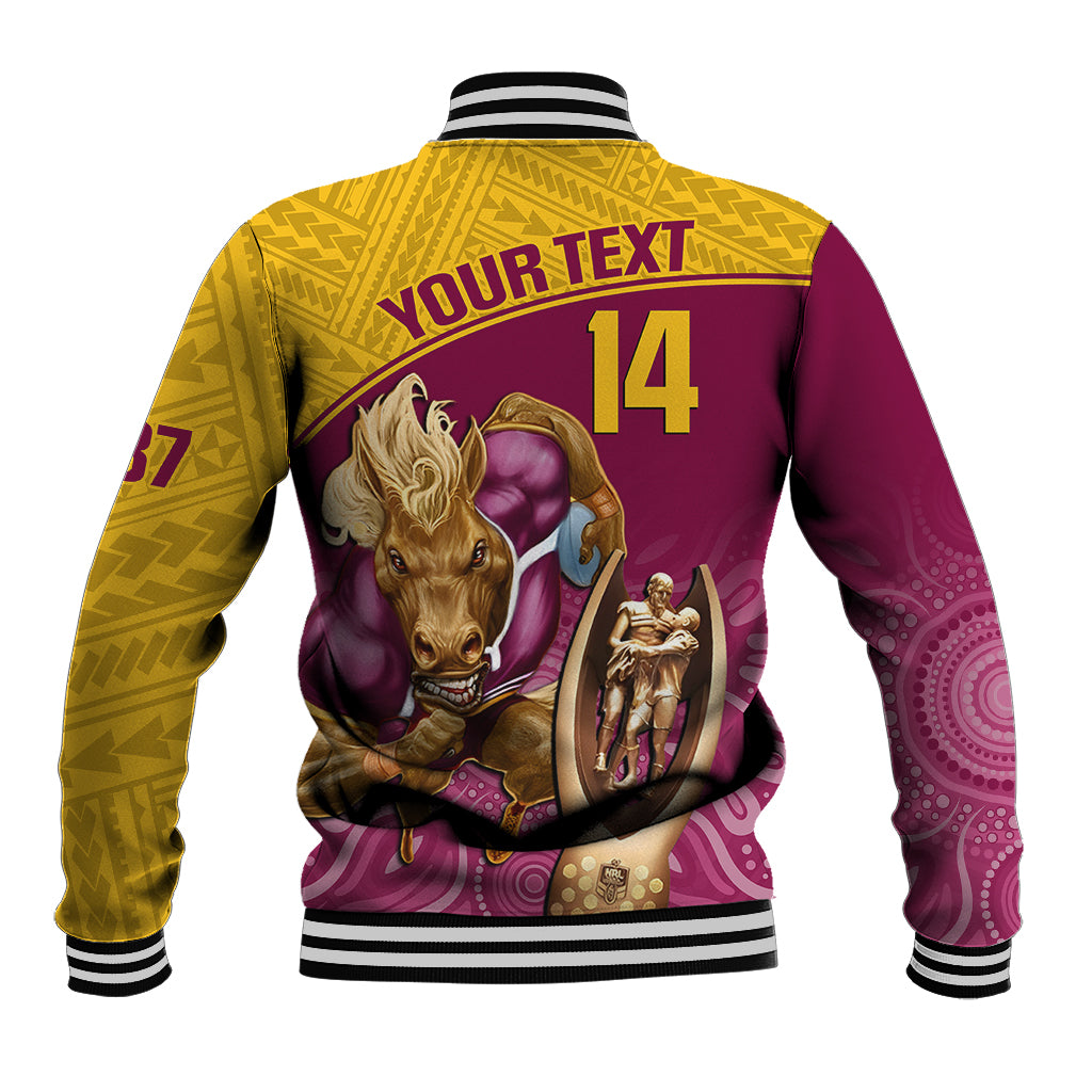 custom-brisbane-broncos-rugby-baseball-jacket-go-champions-2023-mascot-with-polynesian-indigenous-art
