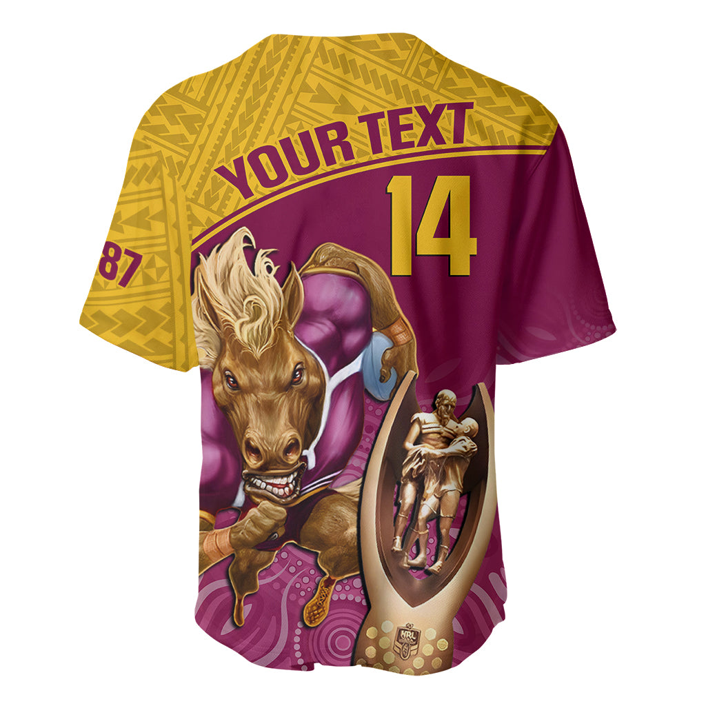 custom-brisbane-broncos-rugby-baseball-jersey-go-champions-2023-mascot-with-polynesian-indigenous-art