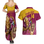 custom-brisbane-broncos-rugby-couples-matching-summer-maxi-dress-and-hawaiian-shirt-go-champions-2023-mascot-with-polynesian-indigenous-art
