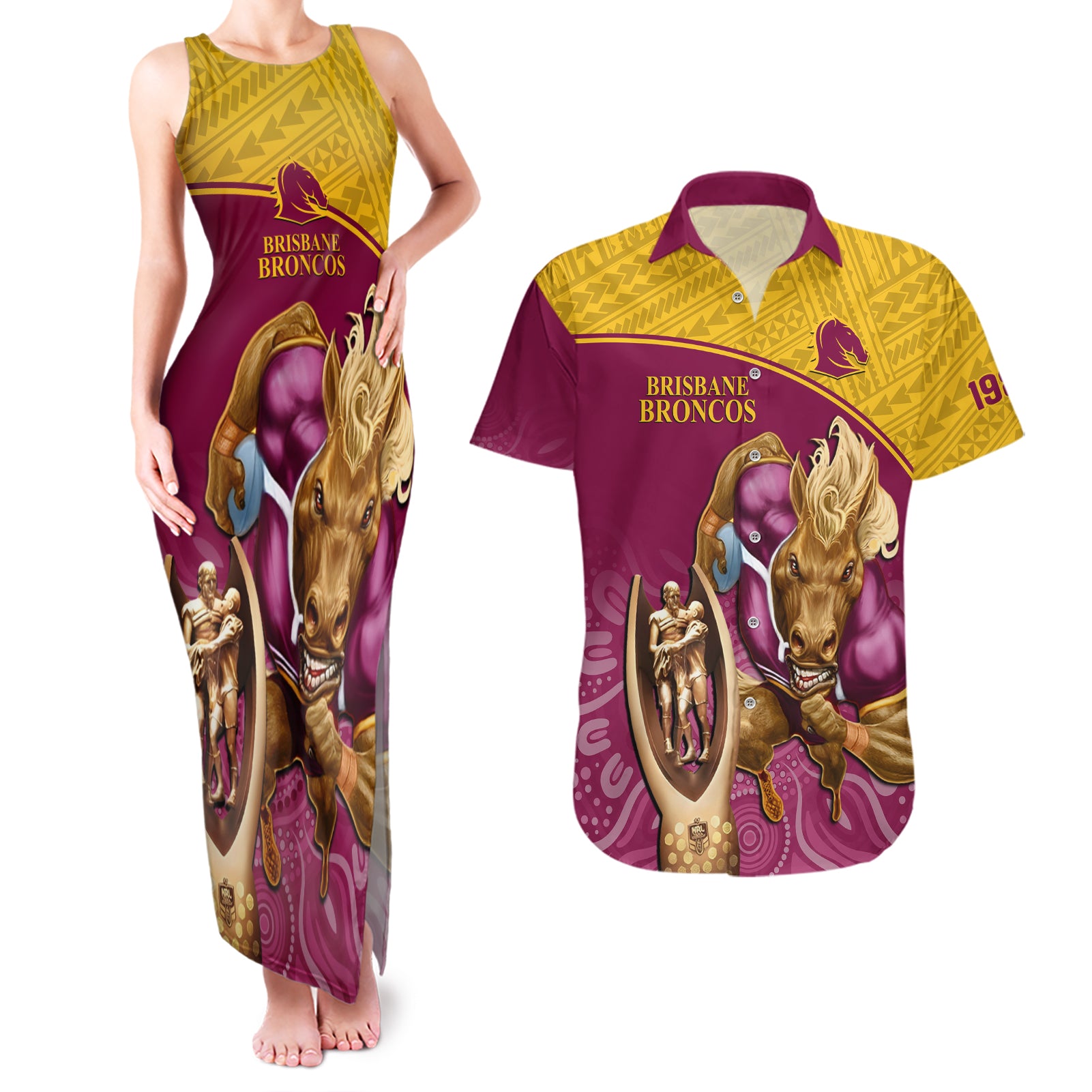 custom-brisbane-broncos-rugby-couples-matching-tank-maxi-dress-and-hawaiian-shirt-go-champions-2023-mascot-with-polynesian-indigenous-art
