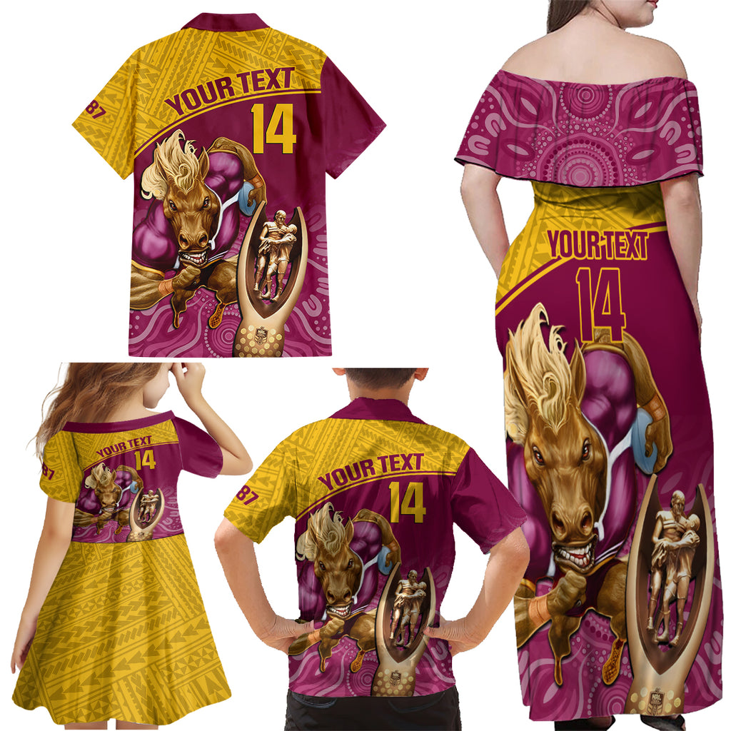 custom-brisbane-broncos-rugby-family-matching-off-shoulder-maxi-dress-and-hawaiian-shirt-go-champions-2023-mascot-with-polynesian-indigenous-art
