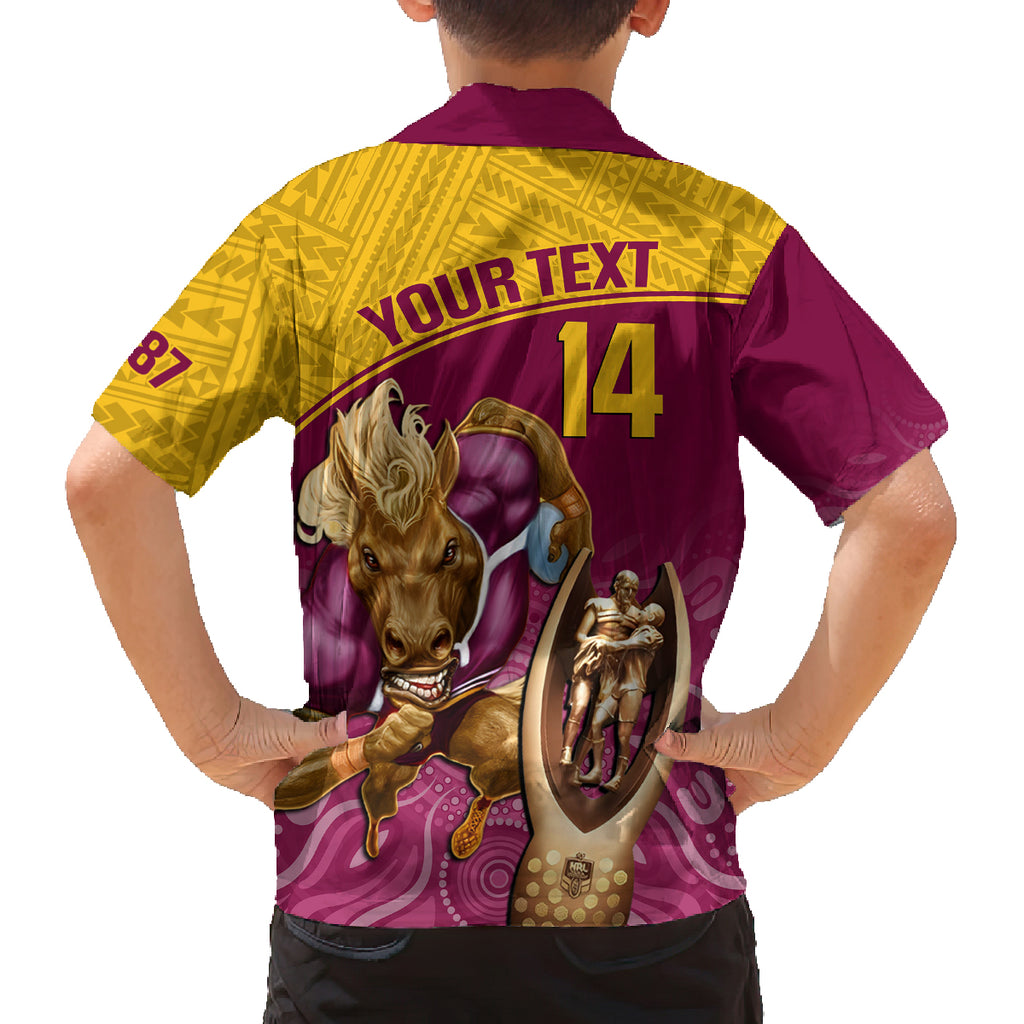 custom-brisbane-broncos-rugby-family-matching-off-shoulder-short-dress-and-hawaiian-shirt-go-champions-2023-mascot-with-polynesian-indigenous-art