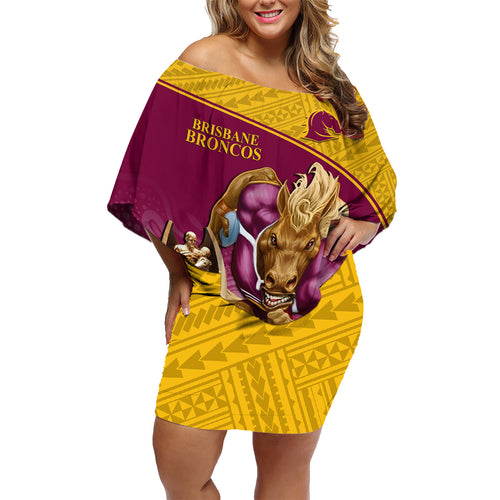 custom-brisbane-broncos-rugby-family-matching-off-shoulder-short-dress-and-hawaiian-shirt-go-champions-2023-mascot-with-polynesian-indigenous-art
