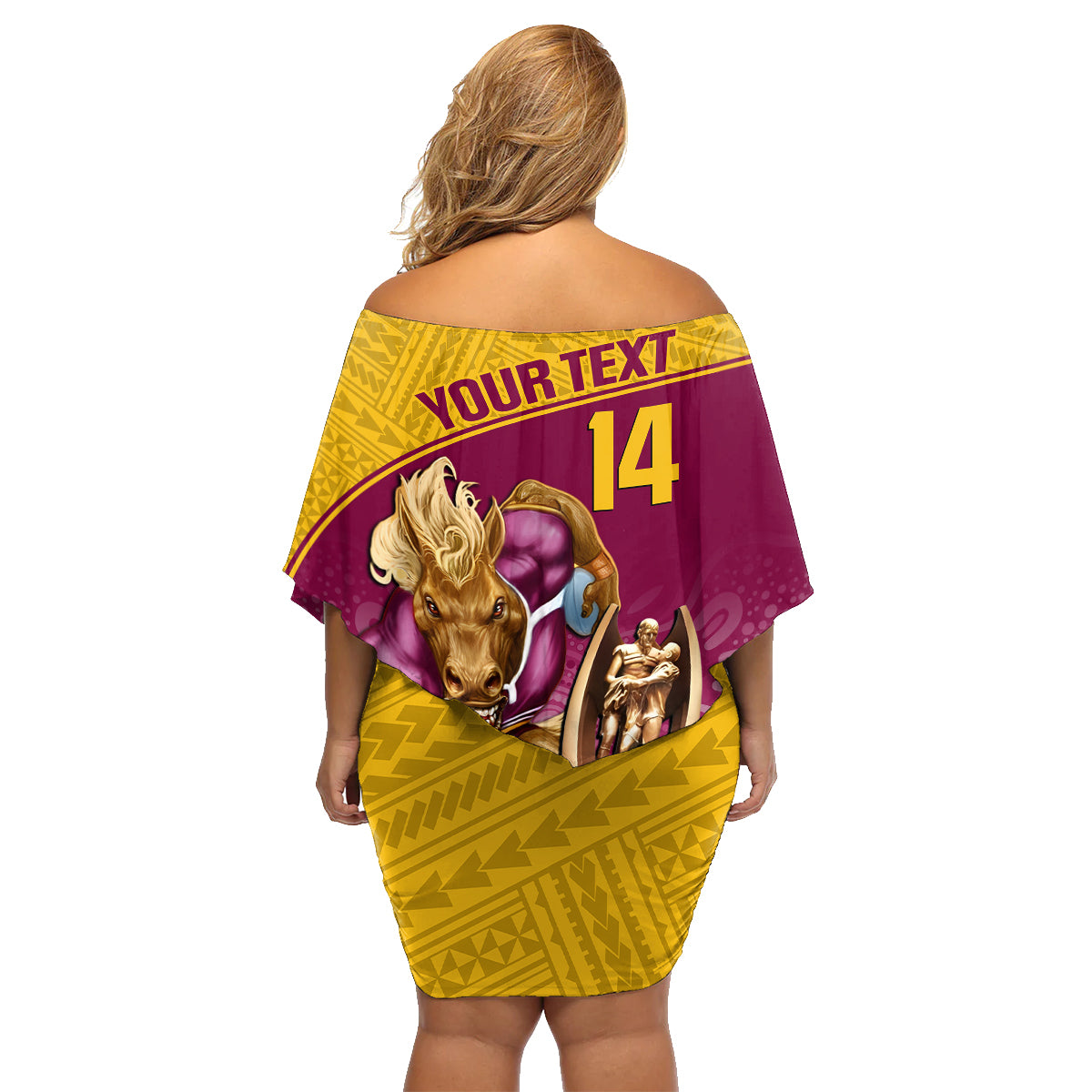custom-brisbane-broncos-rugby-family-matching-off-shoulder-short-dress-and-hawaiian-shirt-go-champions-2023-mascot-with-polynesian-indigenous-art