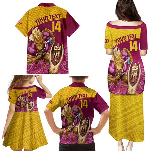 custom-brisbane-broncos-rugby-family-matching-puletasi-dress-and-hawaiian-shirt-go-champions-2023-mascot-with-polynesian-indigenous-art