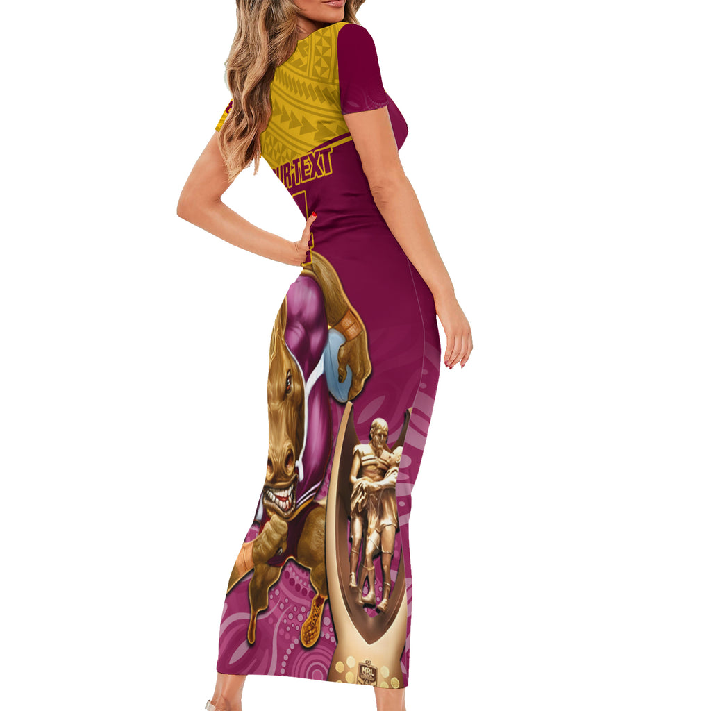 custom-brisbane-broncos-rugby-family-matching-short-sleeve-bodycon-dress-and-hawaiian-shirt-go-champions-2023-mascot-with-polynesian-indigenous-art