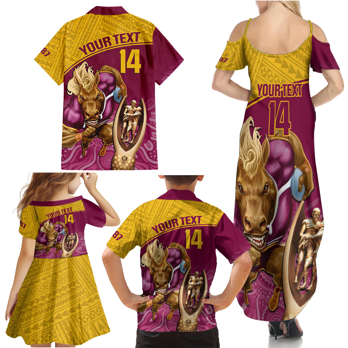 custom-brisbane-broncos-rugby-family-matching-summer-maxi-dress-and-hawaiian-shirt-go-champions-2023-mascot-with-polynesian-indigenous-art