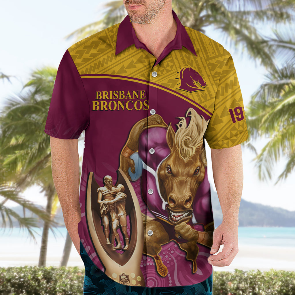 custom-brisbane-broncos-rugby-hawaiian-shirt-go-champions-2023-mascot-with-polynesian-indigenous-art
