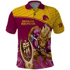 custom-brisbane-broncos-rugby-polo-shirt-go-champions-2023-mascot-with-polynesian-indigenous-art
