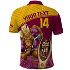 custom-brisbane-broncos-rugby-polo-shirt-go-champions-2023-mascot-with-polynesian-indigenous-art