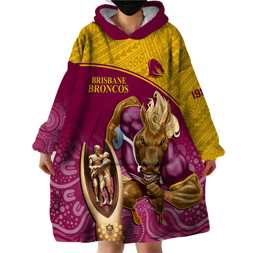 custom-brisbane-broncos-rugby-wearable-blanket-hoodie-go-champions-2023-mascot-with-polynesian-indigenous-art