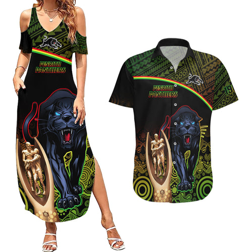 panthers-rugby-couples-matching-summer-maxi-dress-and-hawaiian-shirt-go-premiers-back-to-back-polynesian-indigenous-art