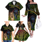 panthers-rugby-family-matching-off-shoulder-long-sleeve-dress-and-hawaiian-shirt-go-premiers-back-to-back-polynesian-indigenous-art