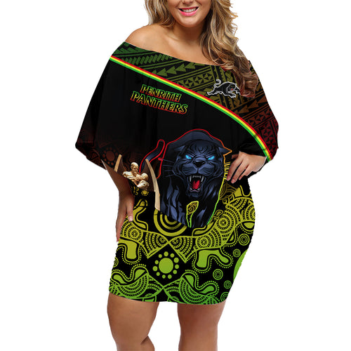 panthers-rugby-family-matching-off-shoulder-short-dress-and-hawaiian-shirt-go-premiers-back-to-back-polynesian-indigenous-art