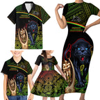 panthers-rugby-family-matching-short-sleeve-bodycon-dress-and-hawaiian-shirt-go-premiers-back-to-back-polynesian-indigenous-art