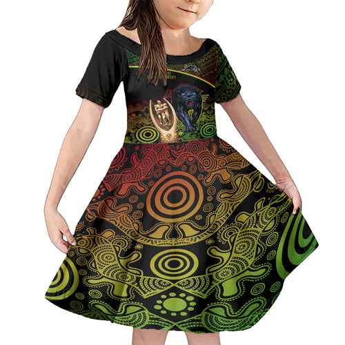 panthers-rugby-family-matching-short-sleeve-bodycon-dress-and-hawaiian-shirt-go-premiers-back-to-back-polynesian-indigenous-art