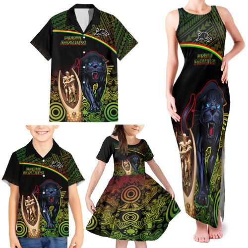 panthers-rugby-family-matching-tank-maxi-dress-and-hawaiian-shirt-go-premiers-back-to-back-polynesian-indigenous-art
