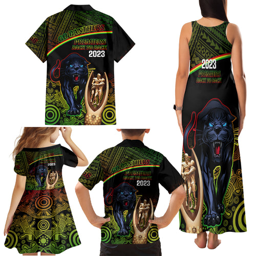 panthers-rugby-family-matching-tank-maxi-dress-and-hawaiian-shirt-go-premiers-back-to-back-polynesian-indigenous-art