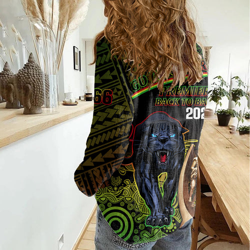 panthers-rugby-women-casual-shirt-go-premiers-back-to-back-polynesian-indigenous-art