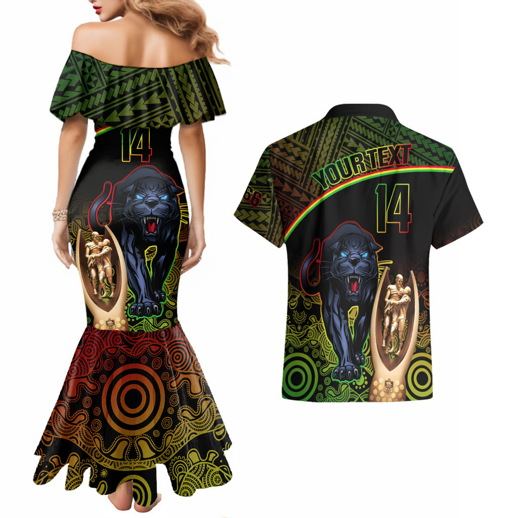 custom-panthers-rugby-couples-matching-mermaid-dress-and-hawaiian-shirt-go-premiers-back-to-back-polynesian-indigenous-art