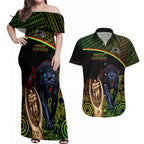 custom-panthers-rugby-couples-matching-off-shoulder-maxi-dress-and-hawaiian-shirt-go-premiers-back-to-back-polynesian-indigenous-art