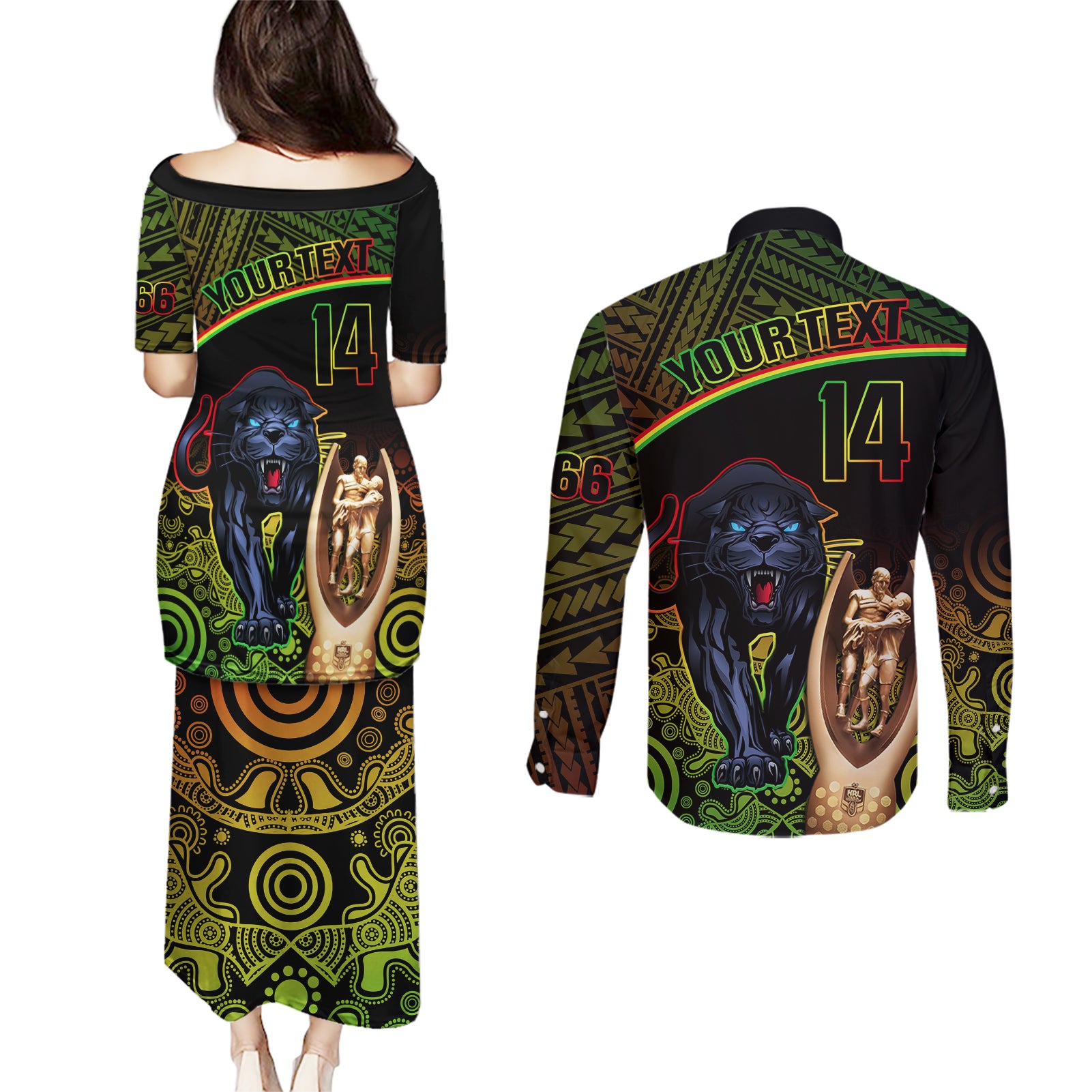 custom-panthers-rugby-couples-matching-puletasi-dress-and-long-sleeve-button-shirts-go-premiers-back-to-back-polynesian-indigenous-art