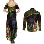 custom-panthers-rugby-couples-matching-summer-maxi-dress-and-long-sleeve-button-shirts-go-premiers-back-to-back-polynesian-indigenous-art