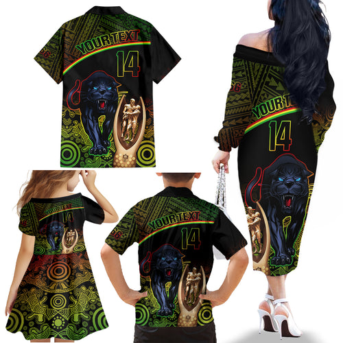 custom-panthers-rugby-family-matching-off-shoulder-long-sleeve-dress-and-hawaiian-shirt-go-premiers-back-to-back-polynesian-indigenous-art