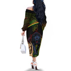 custom-panthers-rugby-family-matching-off-shoulder-long-sleeve-dress-and-hawaiian-shirt-go-premiers-back-to-back-polynesian-indigenous-art