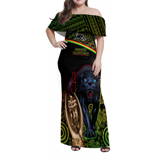 custom-panthers-rugby-family-matching-off-shoulder-maxi-dress-and-hawaiian-shirt-go-premiers-back-to-back-polynesian-indigenous-art