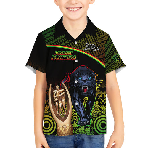 custom-panthers-rugby-family-matching-off-shoulder-short-dress-and-hawaiian-shirt-go-premiers-back-to-back-polynesian-indigenous-art