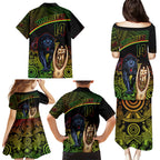 custom-panthers-rugby-family-matching-puletasi-dress-and-hawaiian-shirt-go-premiers-back-to-back-polynesian-indigenous-art