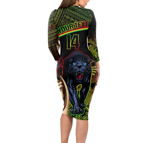 custom-panthers-rugby-long-sleeve-bodycon-dress-go-premiers-back-to-back-polynesian-indigenous-art