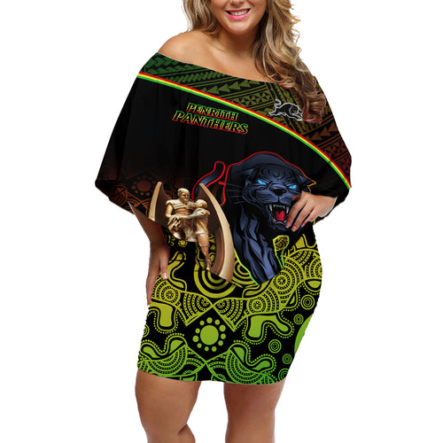 custom-panthers-rugby-off-shoulder-short-dress-go-premiers-back-to-back-polynesian-indigenous-art