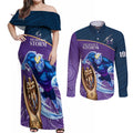 storm-rugby-couples-matching-off-shoulder-maxi-dress-and-long-sleeve-button-shirts-go-champions-2023-mascot-with-polynesian-indigenous-art