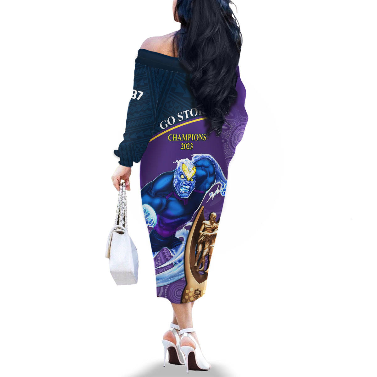 storm-rugby-family-matching-off-shoulder-long-sleeve-dress-and-hawaiian-shirt-go-champions-2023-mascot-with-polynesian-indigenous-art