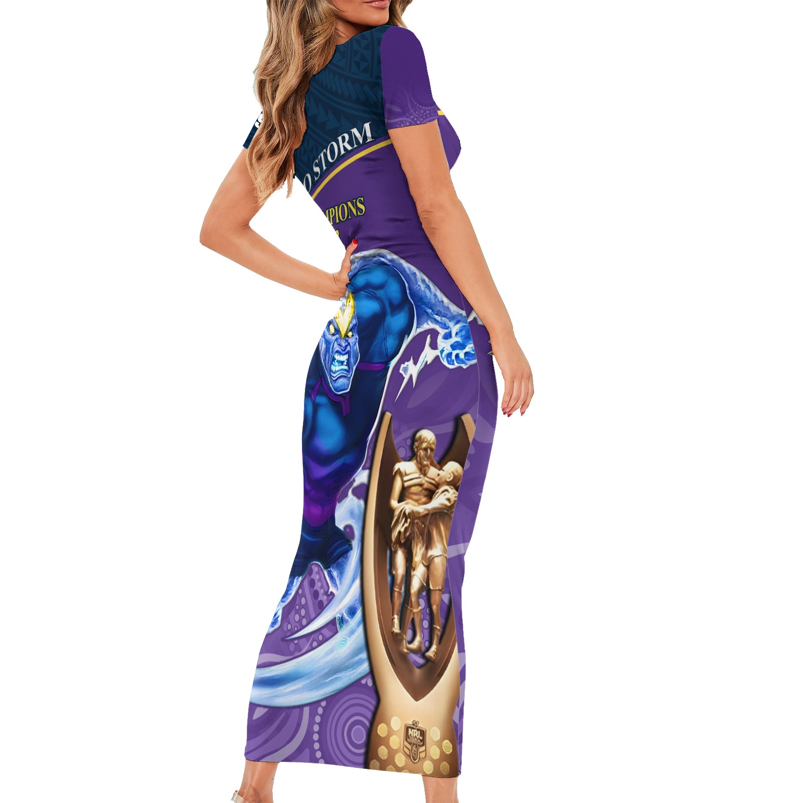 storm-rugby-family-matching-short-sleeve-bodycon-dress-and-hawaiian-shirt-go-champions-2023-mascot-with-polynesian-indigenous-art