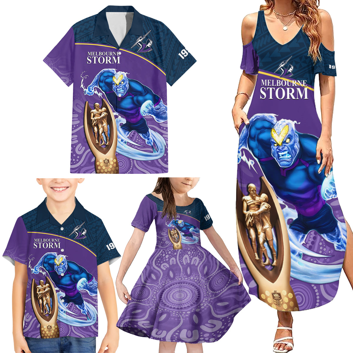 storm-rugby-family-matching-summer-maxi-dress-and-hawaiian-shirt-go-champions-2023-mascot-with-polynesian-indigenous-art