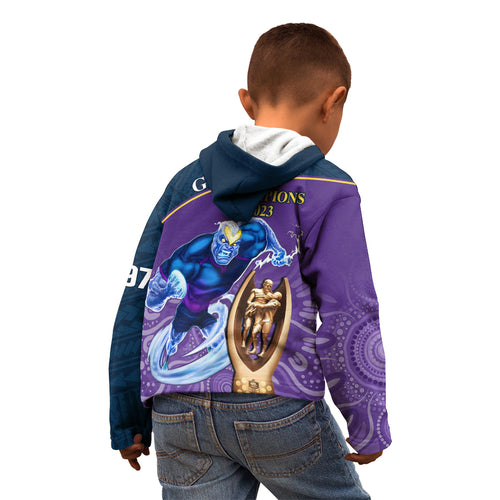 storm-rugby-kid-hoodie-go-champions-2023-mascot-with-polynesian-indigenous-art