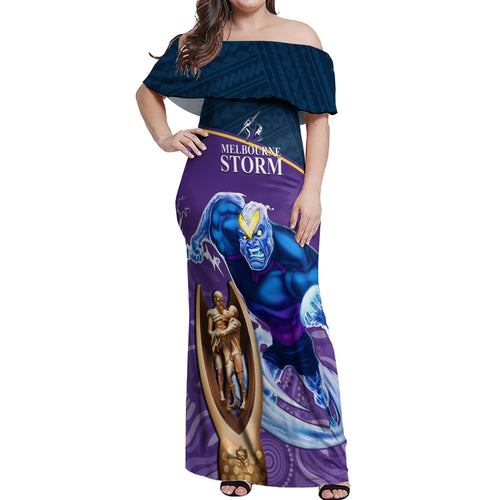 storm-rugby-off-shoulder-maxi-dress-go-champions-2023-mascot-with-polynesian-indigenous-art