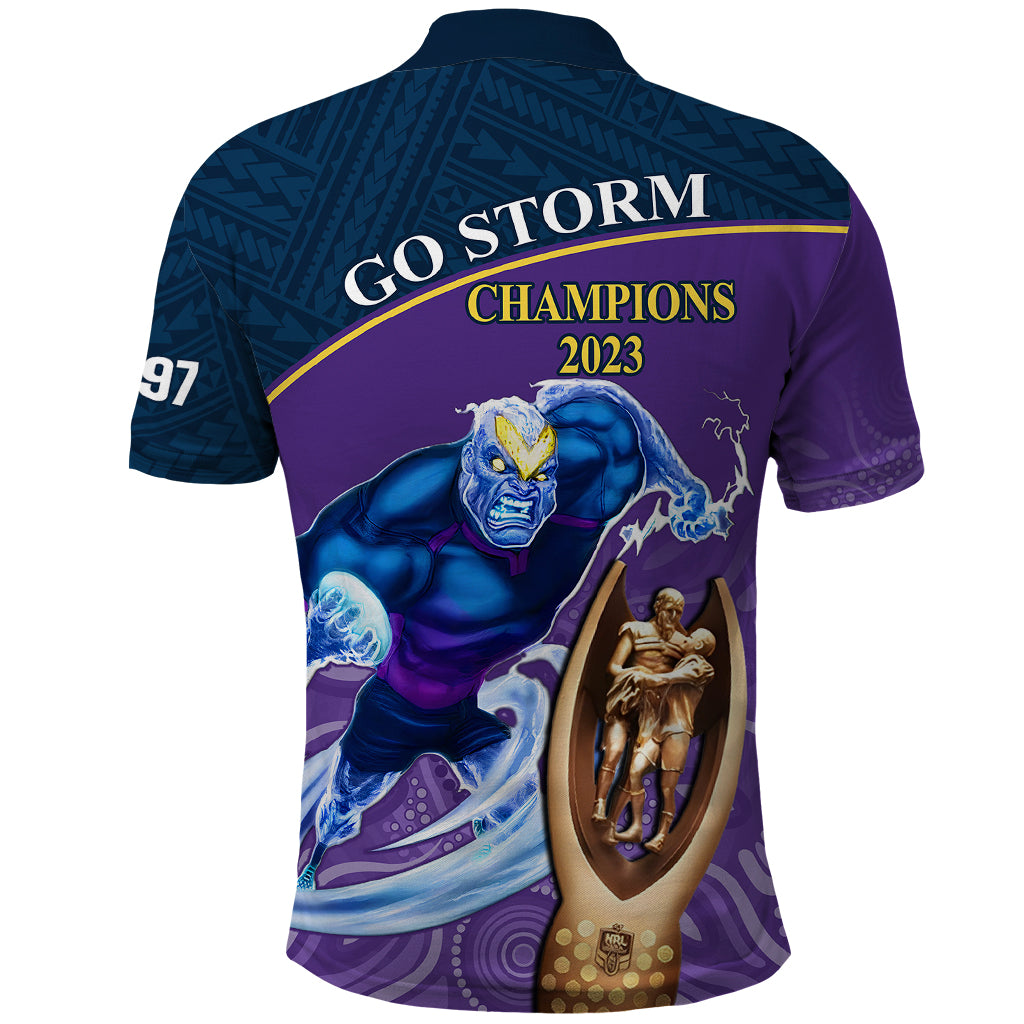 storm-rugby-polo-shirt-go-champions-2023-mascot-with-polynesian-indigenous-art