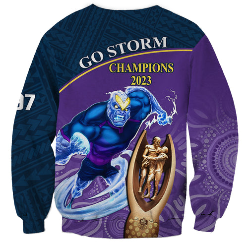 storm-rugby-sweatshirt-go-champions-2023-mascot-with-polynesian-indigenous-art