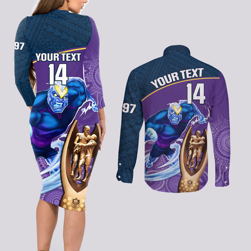 custom-storm-rugby-couples-matching-long-sleeve-bodycon-dress-and-long-sleeve-button-shirts-go-champions-2023-mascot-with-polynesian-indigenous-art