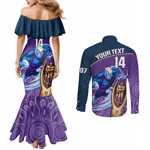 custom-storm-rugby-couples-matching-mermaid-dress-and-long-sleeve-button-shirts-go-champions-2023-mascot-with-polynesian-indigenous-art
