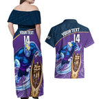 custom-storm-rugby-couples-matching-off-shoulder-maxi-dress-and-hawaiian-shirt-go-champions-2023-mascot-with-polynesian-indigenous-art