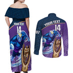 custom-storm-rugby-couples-matching-off-shoulder-maxi-dress-and-long-sleeve-button-shirts-go-champions-2023-mascot-with-polynesian-indigenous-art