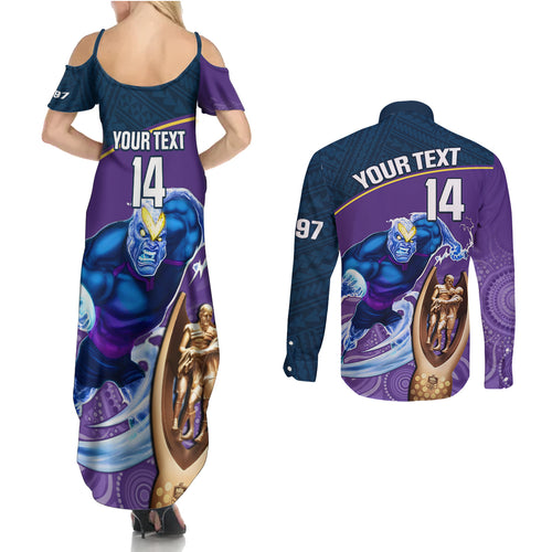 custom-storm-rugby-couples-matching-summer-maxi-dress-and-long-sleeve-button-shirts-go-champions-2023-mascot-with-polynesian-indigenous-art
