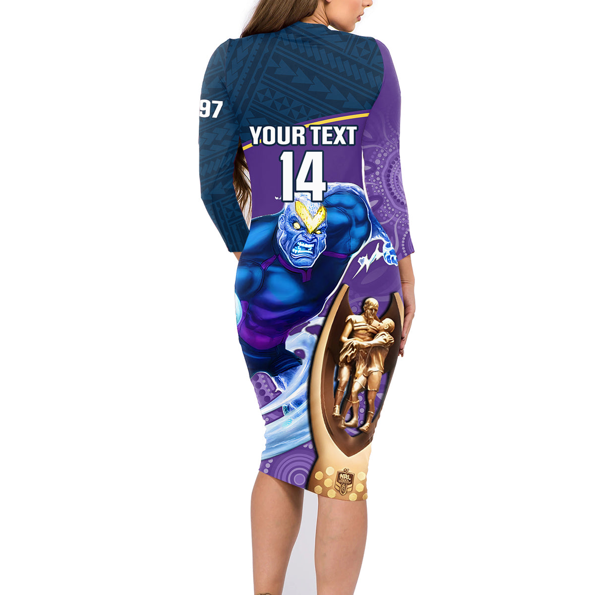 custom-storm-rugby-family-matching-long-sleeve-bodycon-dress-and-hawaiian-shirt-go-champions-2023-mascot-with-polynesian-indigenous-art