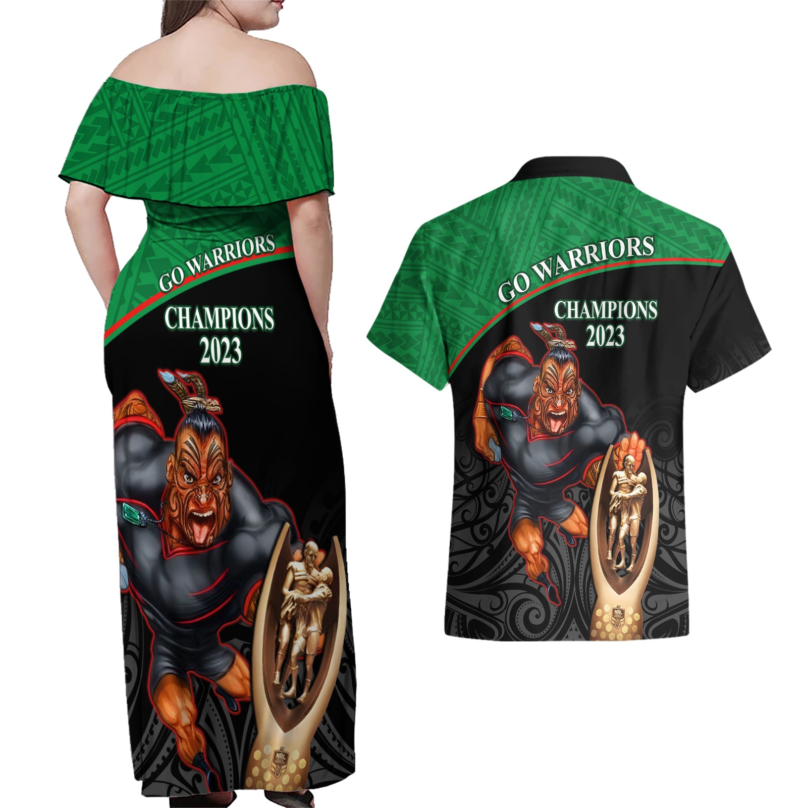 warriors-rugby-couples-matching-off-shoulder-maxi-dress-and-hawaiian-shirt-go-champions-aotearoa-mascot-with-polynesian-maori-pattern